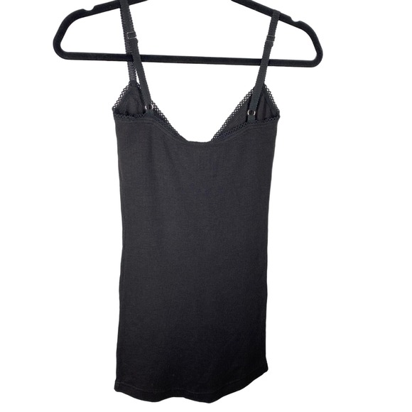RARE Free People Rhinestone Tank Top Black Womens Sz Medium Y2K 2007 Collection - Picture 2 of 7